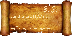 Barthy Emiliána névjegykártya